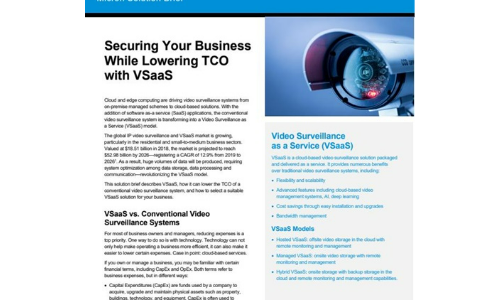 Securing Your Business While Lowering TCO with VSaaS