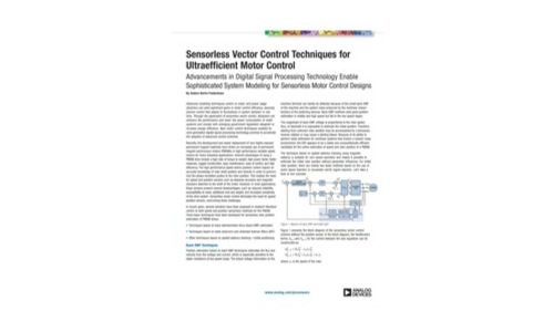 Sensorless Vector Control Techniques for Ultraefficient Motor Control