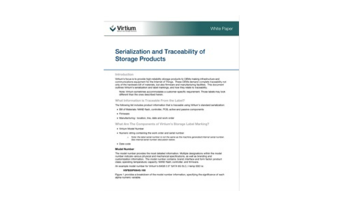 Serialization and Traceability of Storage Products